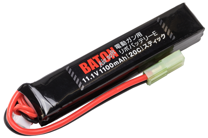 Gunsmith BATON 電動ガン用リポバッテリー 11.1v1100mAh 40C 20C ショートスティック