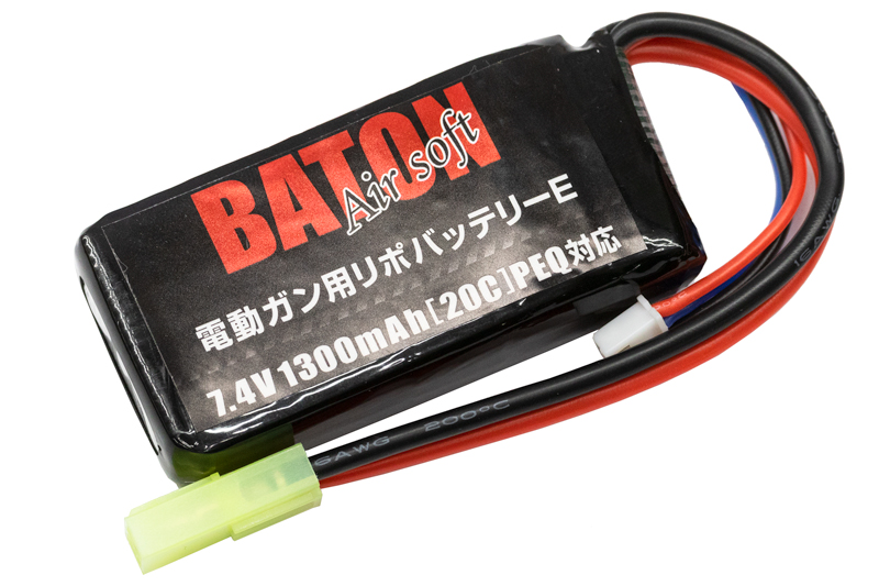 Gunsmith BATON 電動ガン用リポバッテリー 7.4v1300mAh 40C 20C PEQ対応